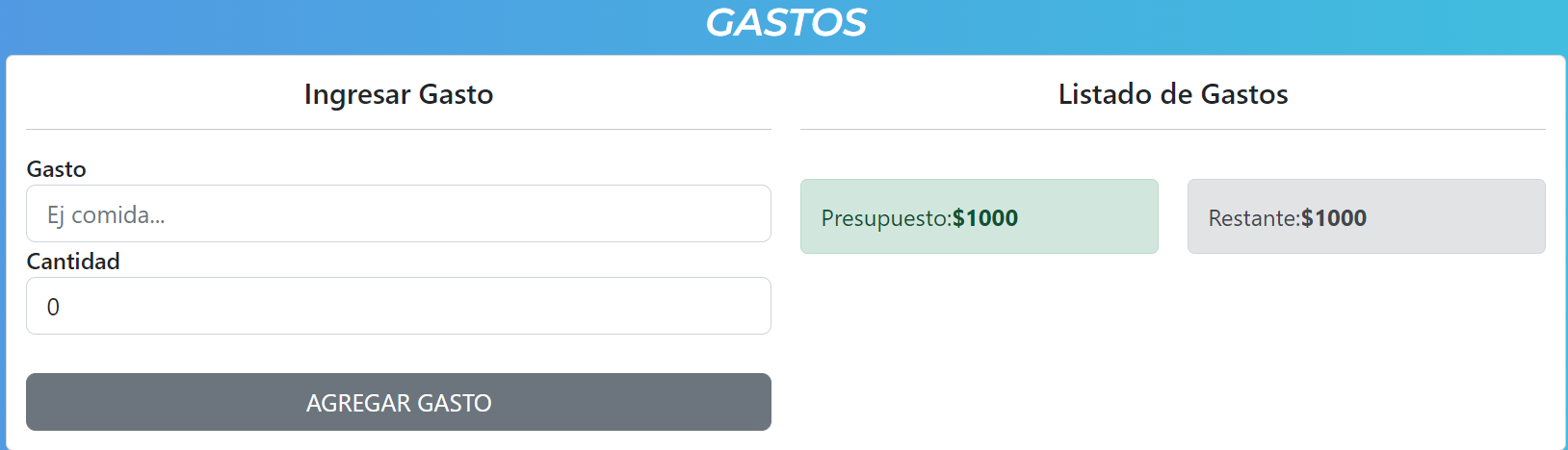 Aplicacion web de presupuesto